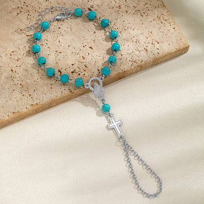 Brenton | Pulsera Rosario con Cruz de Estilo Gótico y Detalles Religiosos