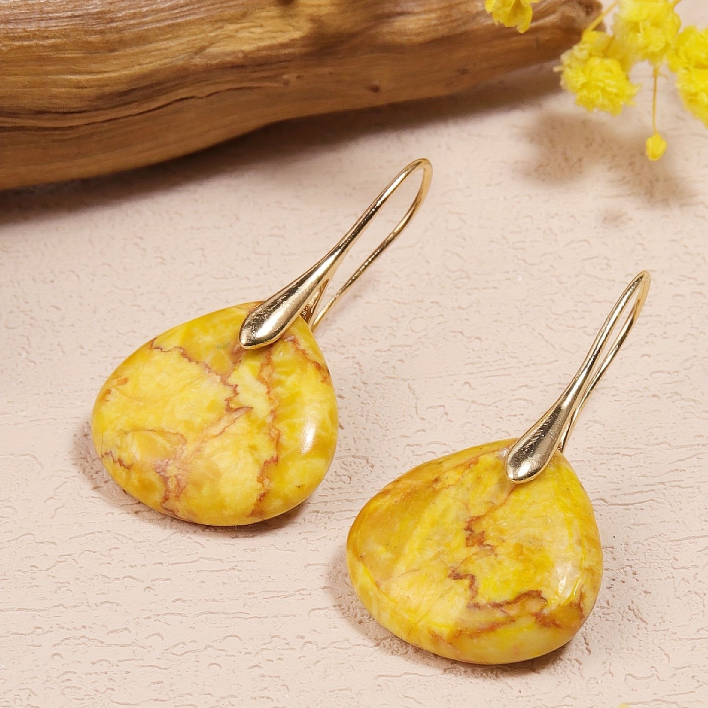 Mirea™ Aretes de Piedra Natural en Forma de Gota con Estilo Elegante