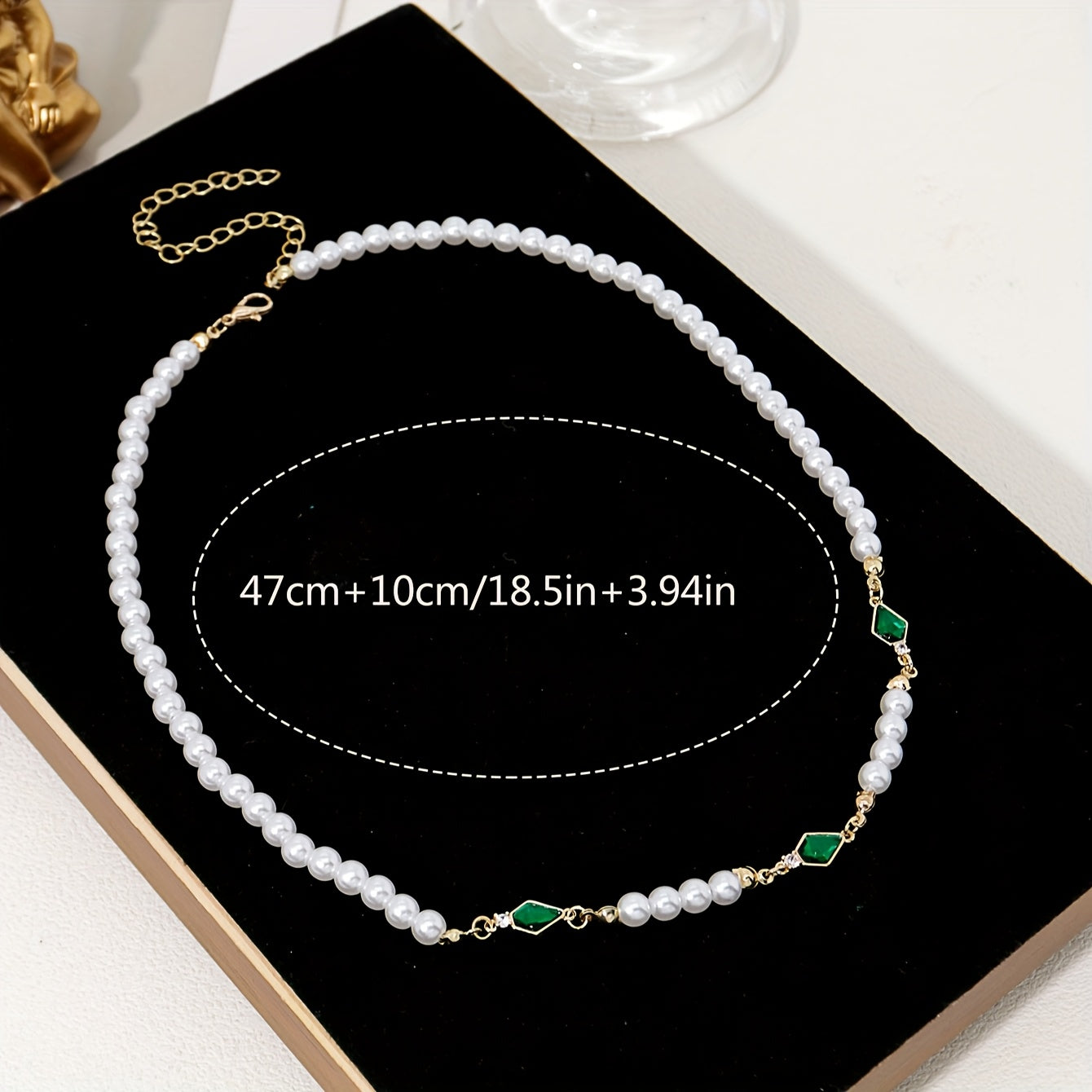 Uaxalt™ Collar de Cuentas Verdes para Hombre con Estilo Urbano Moderno