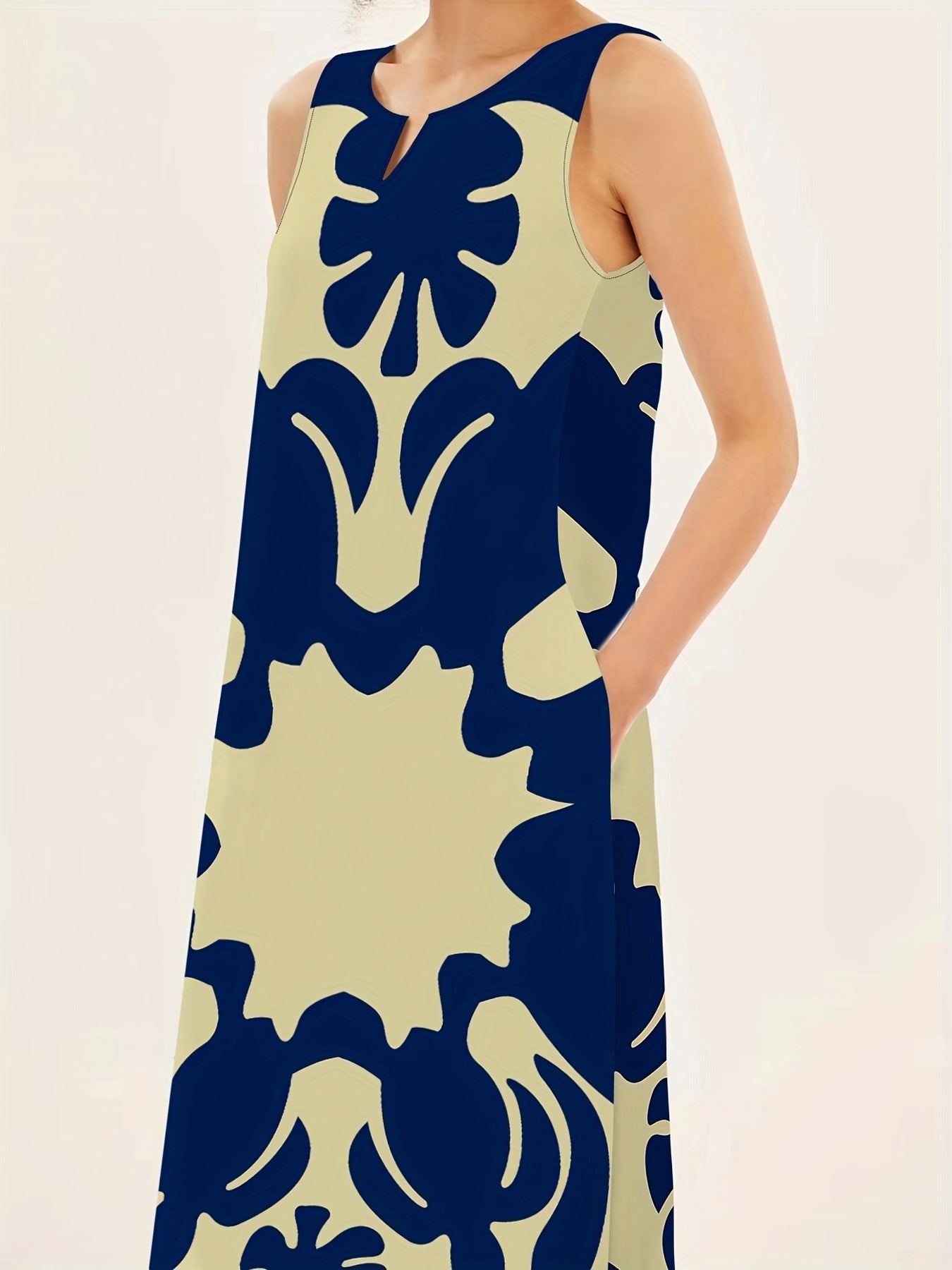 Giana™ Vestido Bohemio Estampado con Escote en V y Corte Amplio