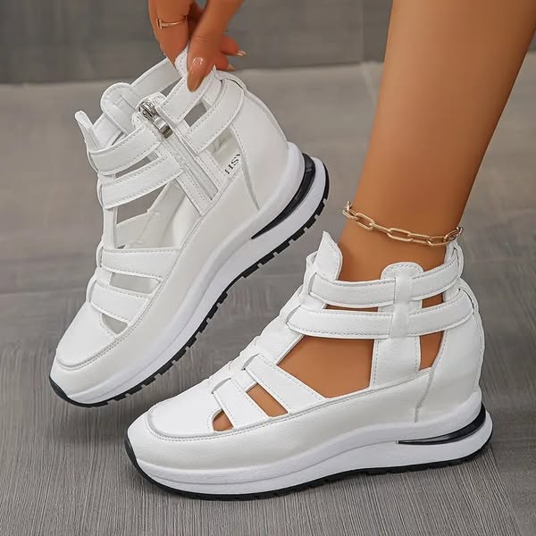 Falira™ Cómodas sandalias ligeras con cuña y cremallera lateral