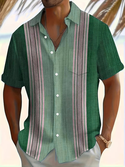 Axton | Camisa de Rayas para Hombre con Estilo Casual y Frescura Veraniega