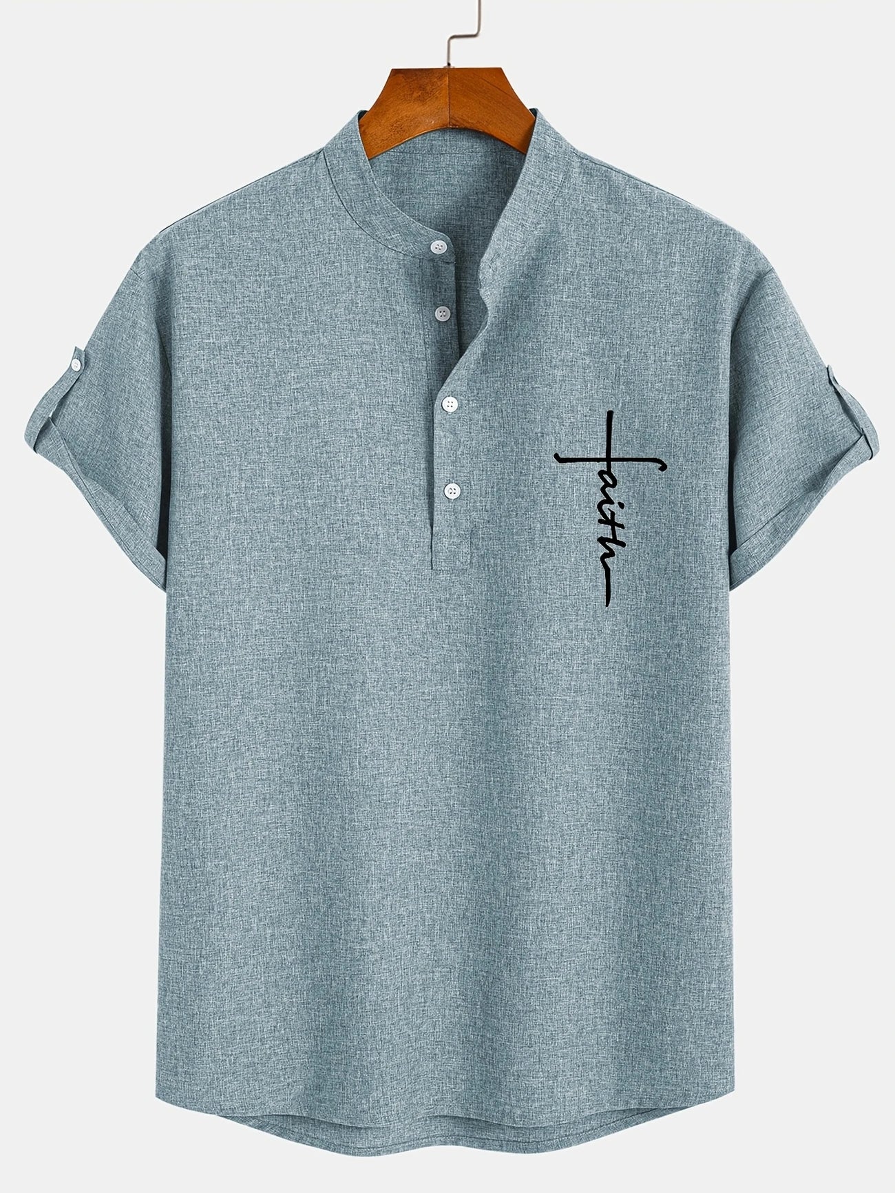 Hayes™ Camisa elegante de manga corta y cuello alto