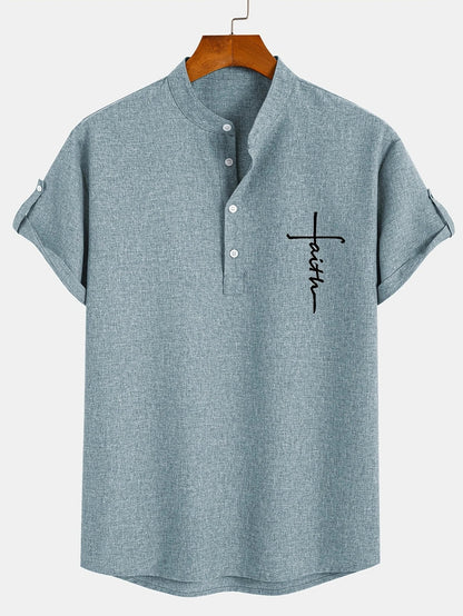 Hayes™ Camisa elegante de manga corta y cuello alto