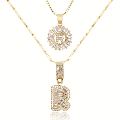 Primrose™ Collares Iniciales de Letra con Diamantes de 14k (2 piezas)