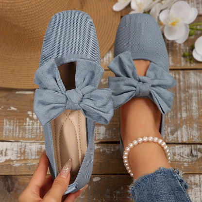 Neria™ Zapatos Planos Transpirables para Mujer con Moño Decorativo