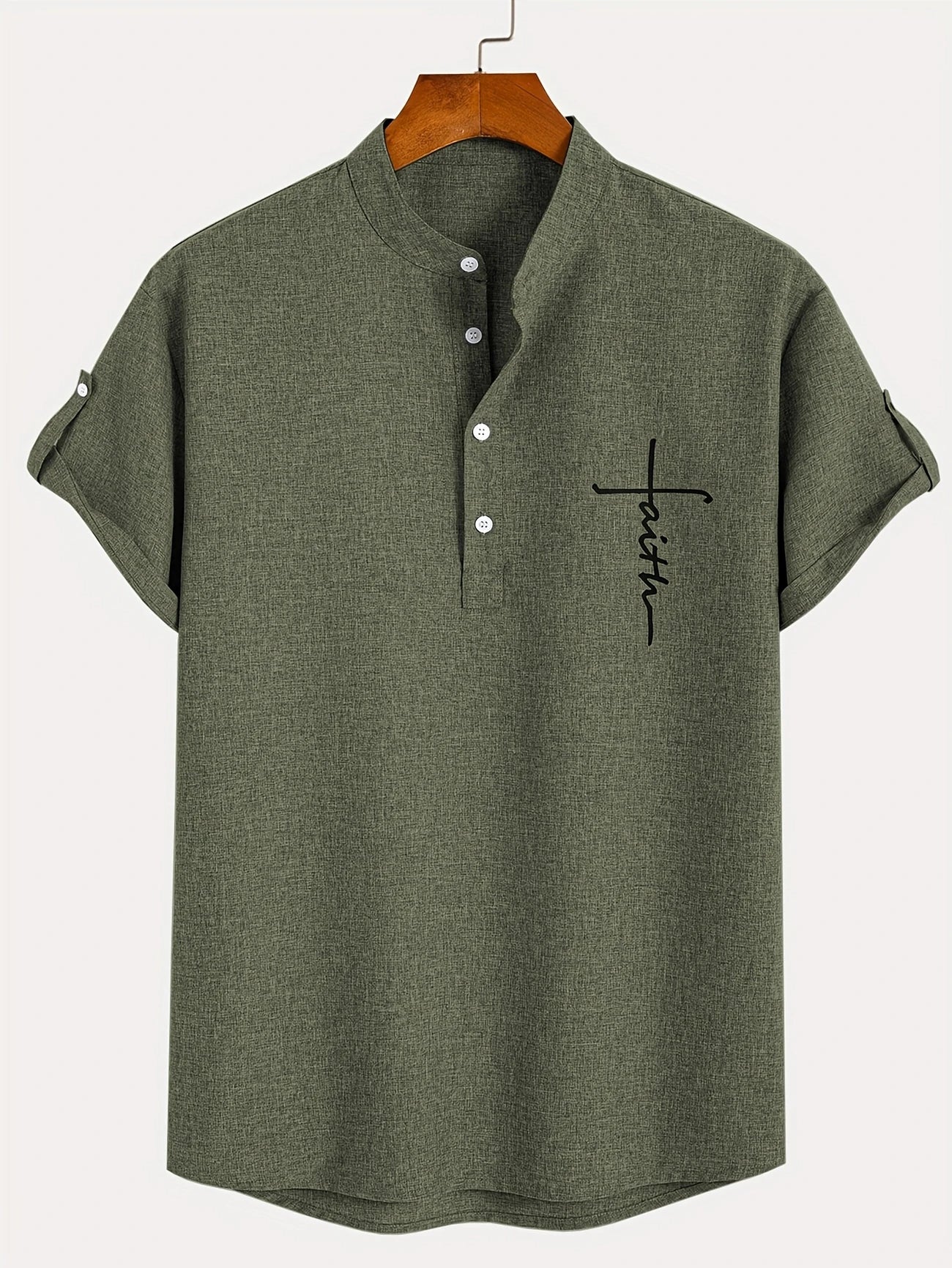 Hayes™ Camisa elegante de manga corta y cuello alto
