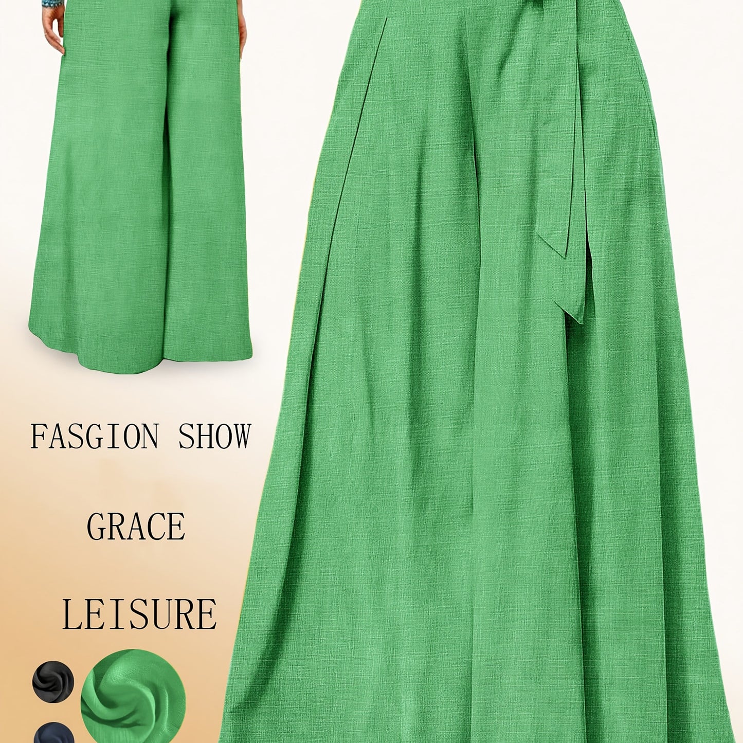 Valerie | Pantalón de Pierna Ancha con Cintura Alta y Lazo Elegante