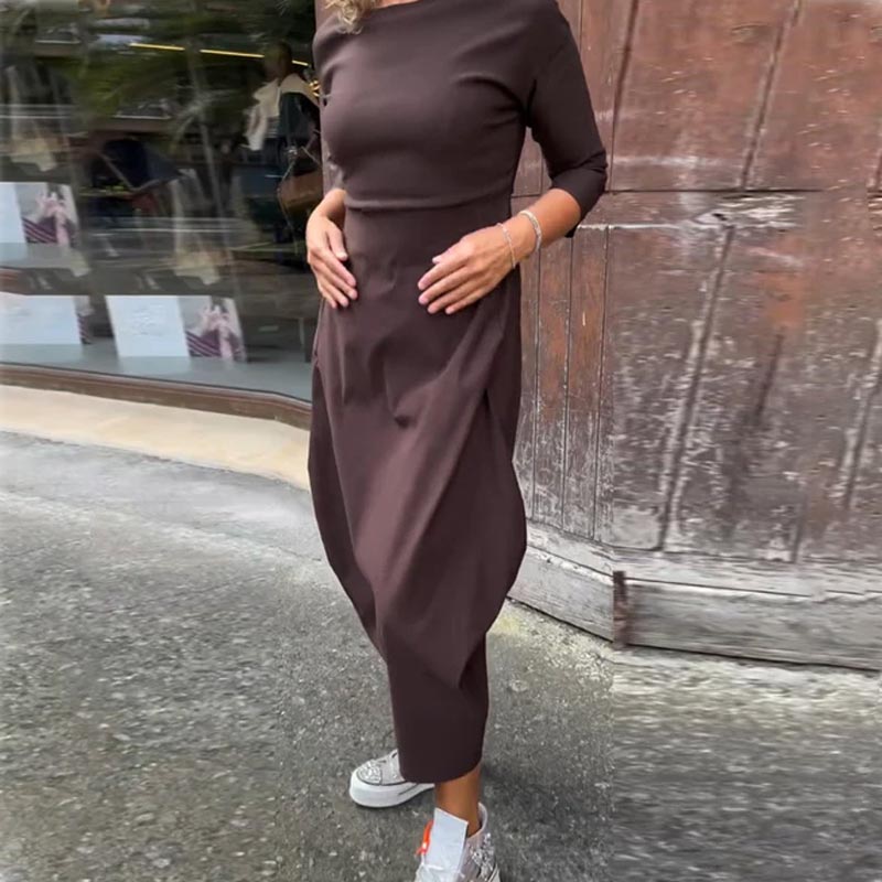 Caelune™ Vestido elegante y sencillo con bolsillos para mujer