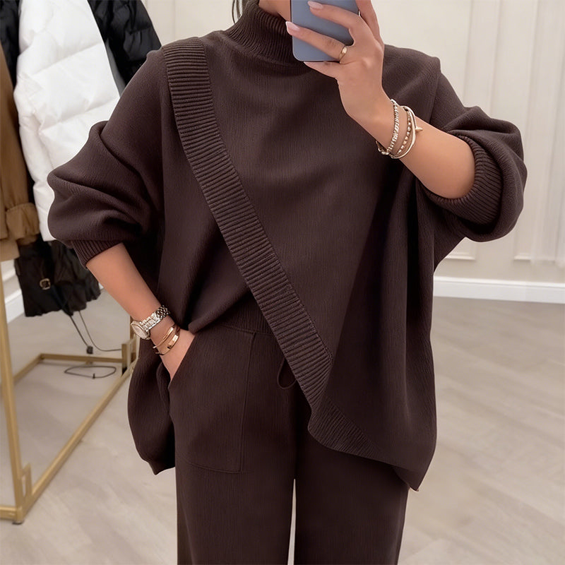 Virelina™ Conjunto oversize de suéter y pantalón cómodo para mujer