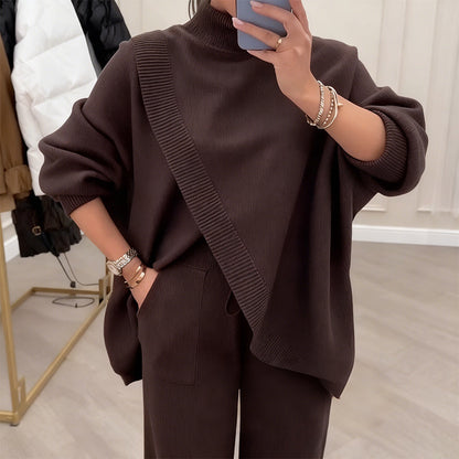 Virelina™ Conjunto oversize de suéter y pantalón cómodo para mujer