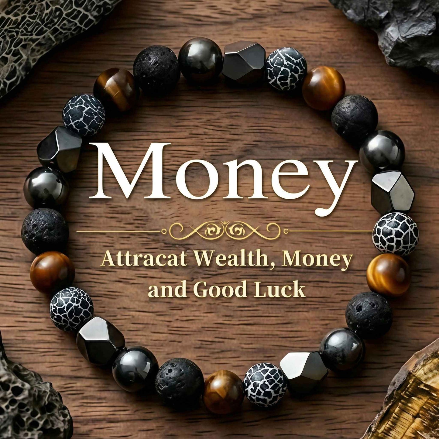 Korevane™ Pulsera Artesanal de Piedra Natural y Hematita para Hombr