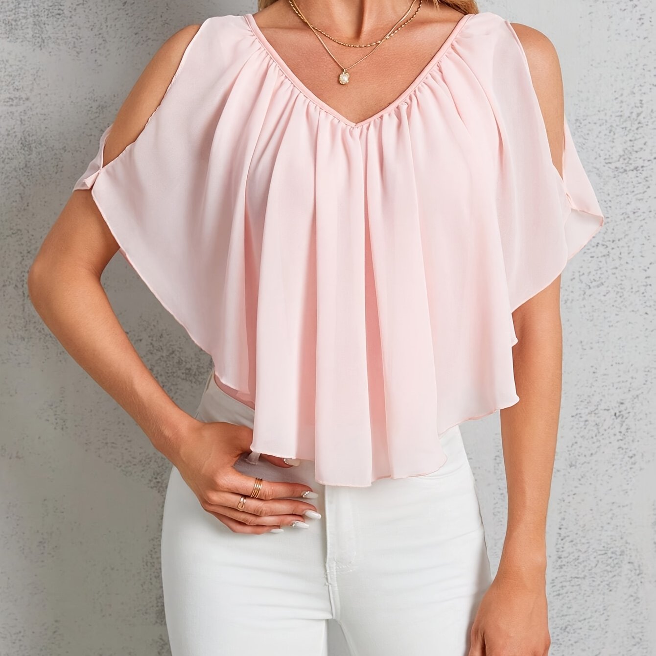 Adele | Blusa Plisada de Hombros Descubiertos con Estilo Elegant