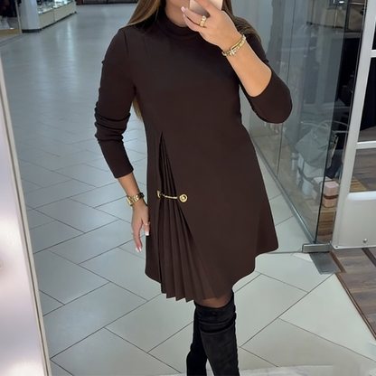 Avelune™ Vestido femenino clásico con paneles plisados elegantes