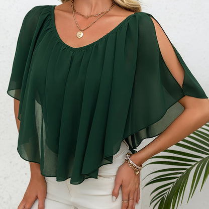 Adele | Blusa Plisada de Hombros Descubiertos con Estilo Elegant