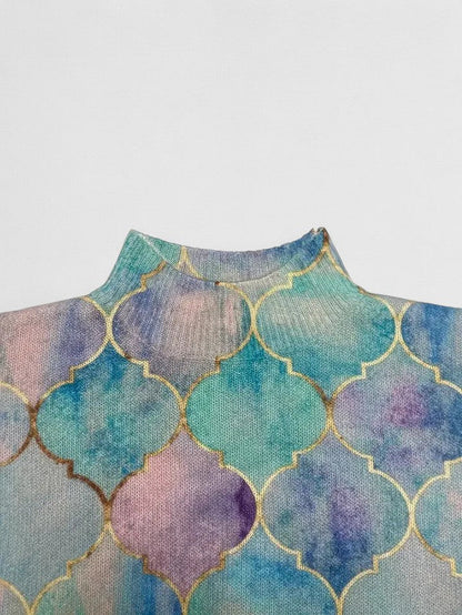 Celiora™ Suéter artístico de tejido multicolor