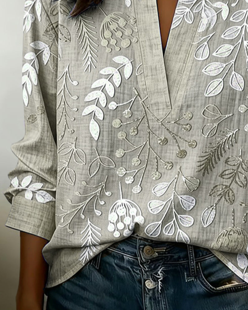 Kenzie™ Blusa de V Floral Suave