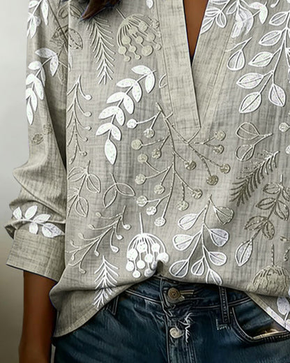 Kenzie™ Blusa de V Floral Suave