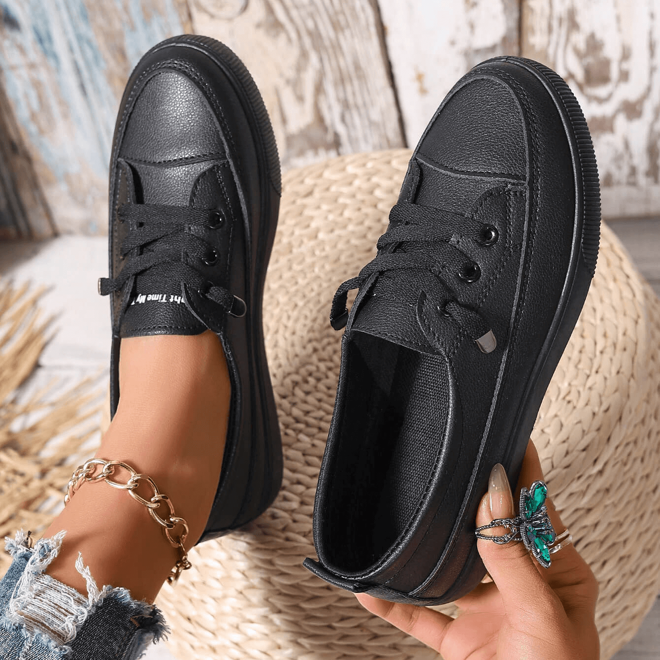 Dovella™ Zapatos Ortopédicos Blancos para Mujer con Cordones y Plantilla Suave
