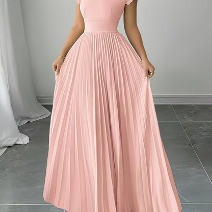 Oxeris | Vestido Largo Floral con Pliegues y Elegancia Atemporal