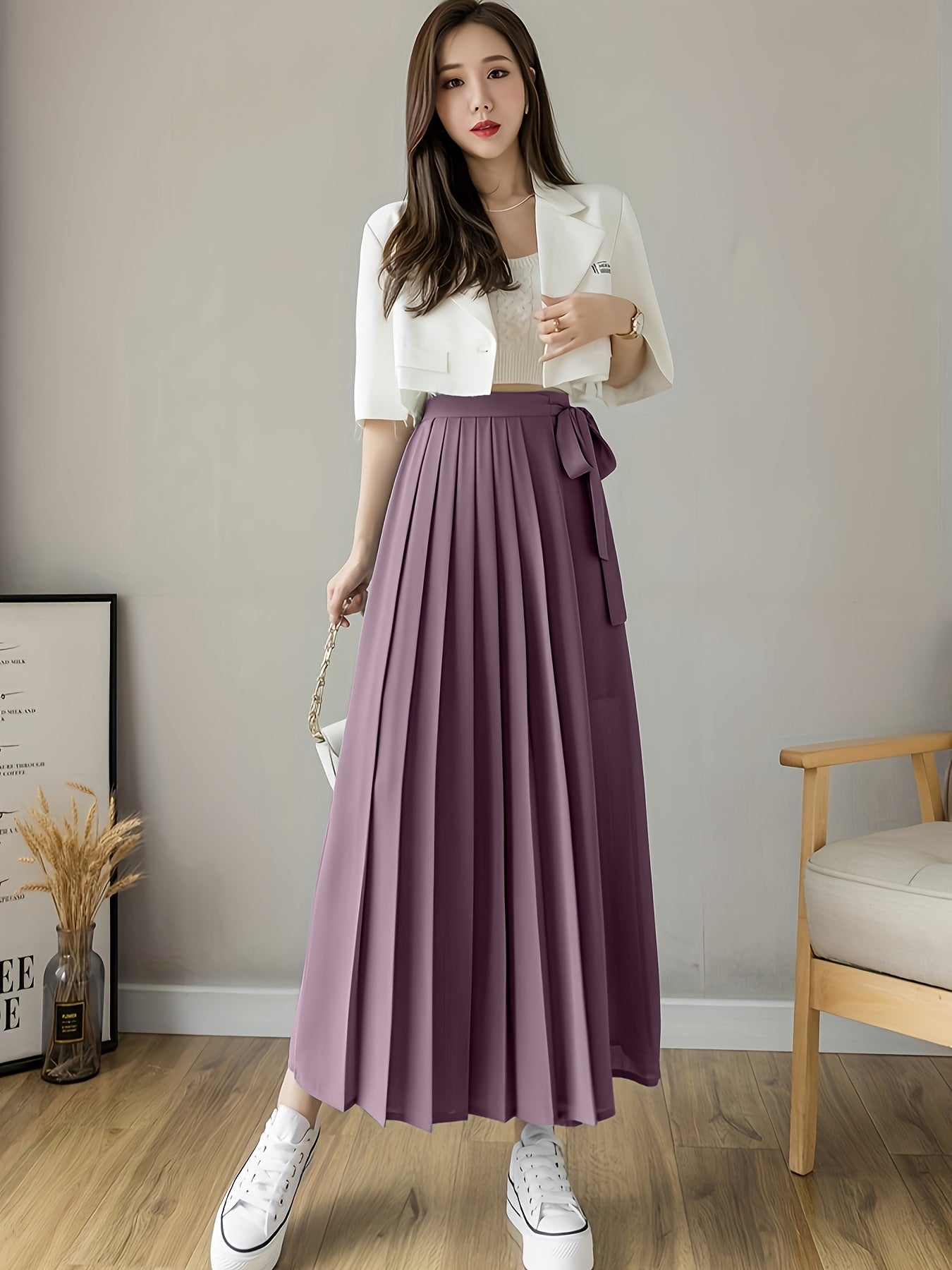 Caexine™ Pantalón de Pierna Ancha con Pliegues y Corte Elegante