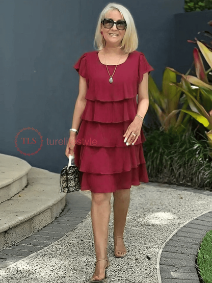 Arvella™ Vestido Capa Doble de Chifón