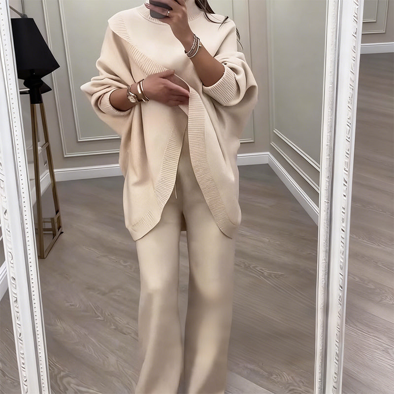 Virelina™ Conjunto oversize de suéter y pantalón cómodo para mujer