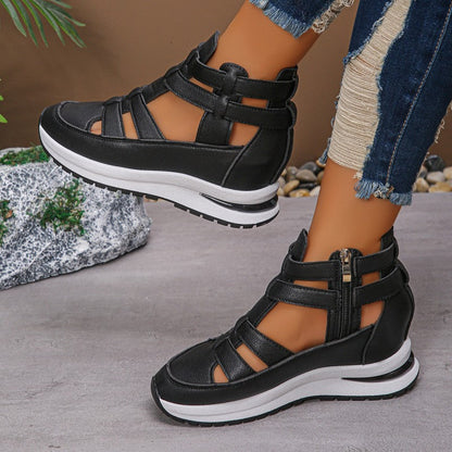 Falira™ Cómodas sandalias ligeras con cuña y cremallera lateral