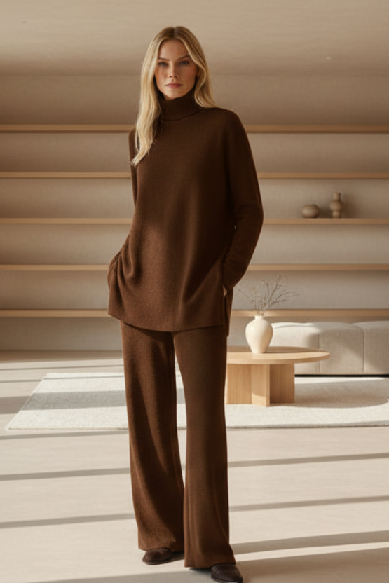 Rosavienne™ Conjunto de punto y pantalones elegantes para mujeres para comodidad diaria