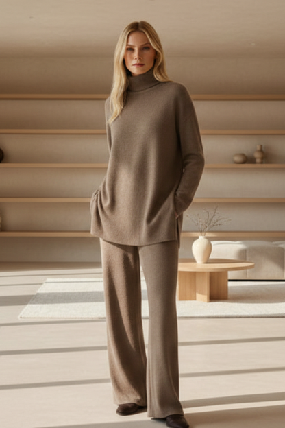 Rosavienne™ Conjunto de punto y pantalones elegantes para mujeres para comodidad diaria