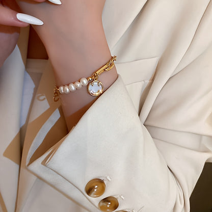 Wrenna™ Pulsera Elegante de Perlas Naturales con Estilo de Lujo