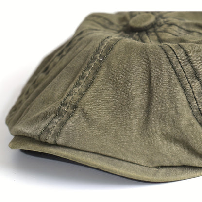 Kavento™ Gorra Octagonal Vintage de Algodón con Visera Clásica