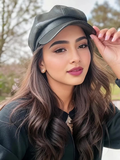 Blair | Gorra de Beret de pu de Cuero Británico para Mujeres