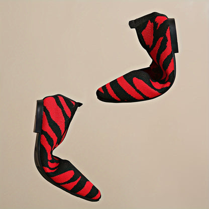 Ivara™ Flats Elegantes con Estampado Zebra y Punta Cuadrada