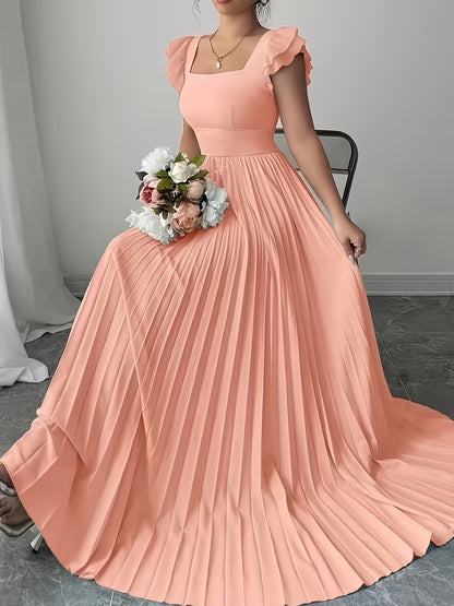 Oxeris | Vestido Largo Floral con Pliegues y Elegancia Atemporal