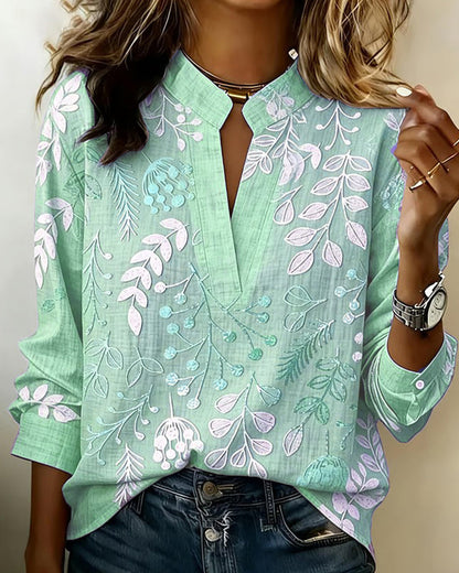 Kenzie™ Blusa de V Floral Suave