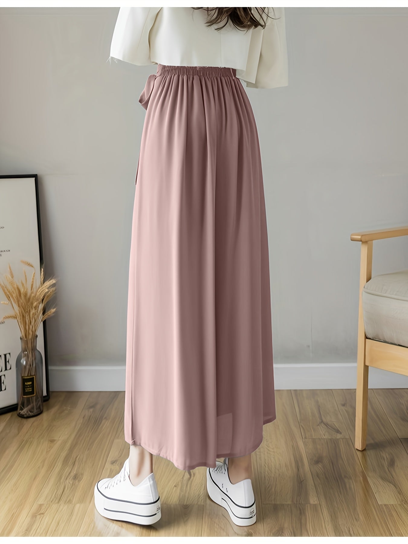 Caexine™ Pantalón de Pierna Ancha con Pliegues y Corte Elegante