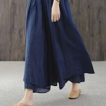 Faith | Falda Pantalón de Chifón con Pliegues de Dos Capas