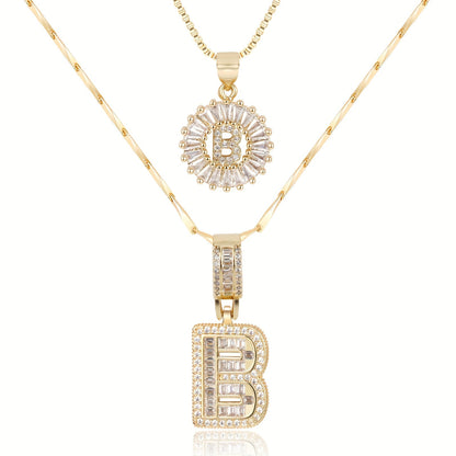 Primrose™ Collares Iniciales de Letra con Diamantes de 14k (2 piezas)