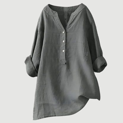 Gavienne™ Blusa femenina de lino ligera y cómoda