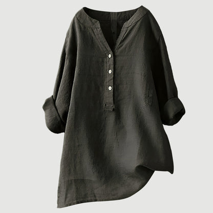 Gavienne™ Blusa femenina de lino ligera y cómoda