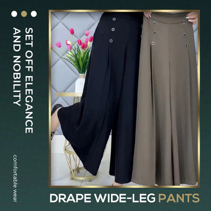 Nell™ Pantalones plisados elegantes con piernas anchas