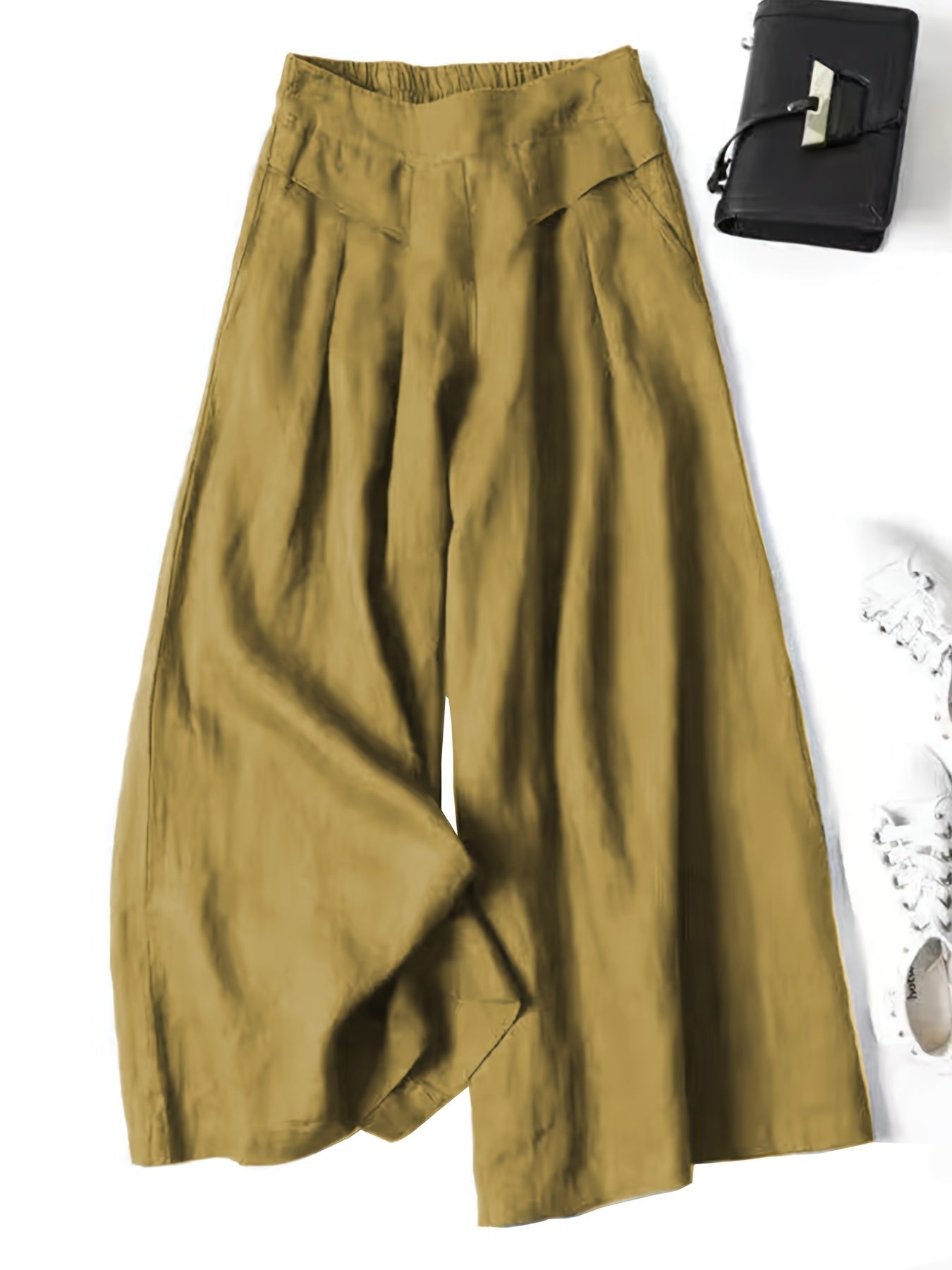 Brisae™ Pantalones de Lino de Pierna Ancha con Estilo Vintage