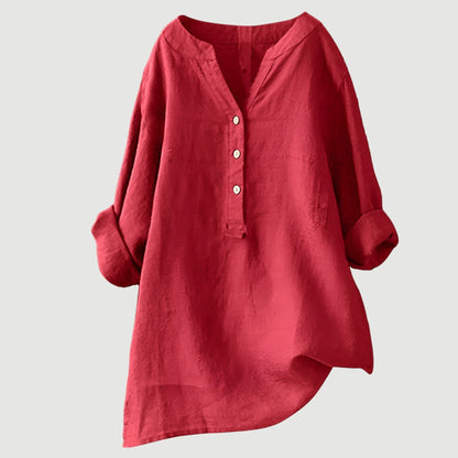 Gavienne™ Blusa femenina de lino ligera y cómoda