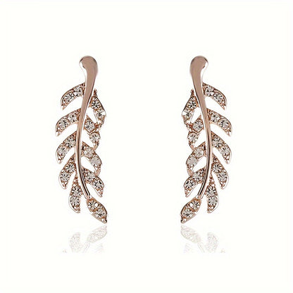 Hensleyra™ Aretes Elegantes de Hoja con Diseño Hueco y Acabado Dorado