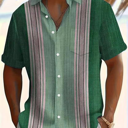 Axton | Camisa de Rayas para Hombre con Estilo Casual y Frescura Veraniega