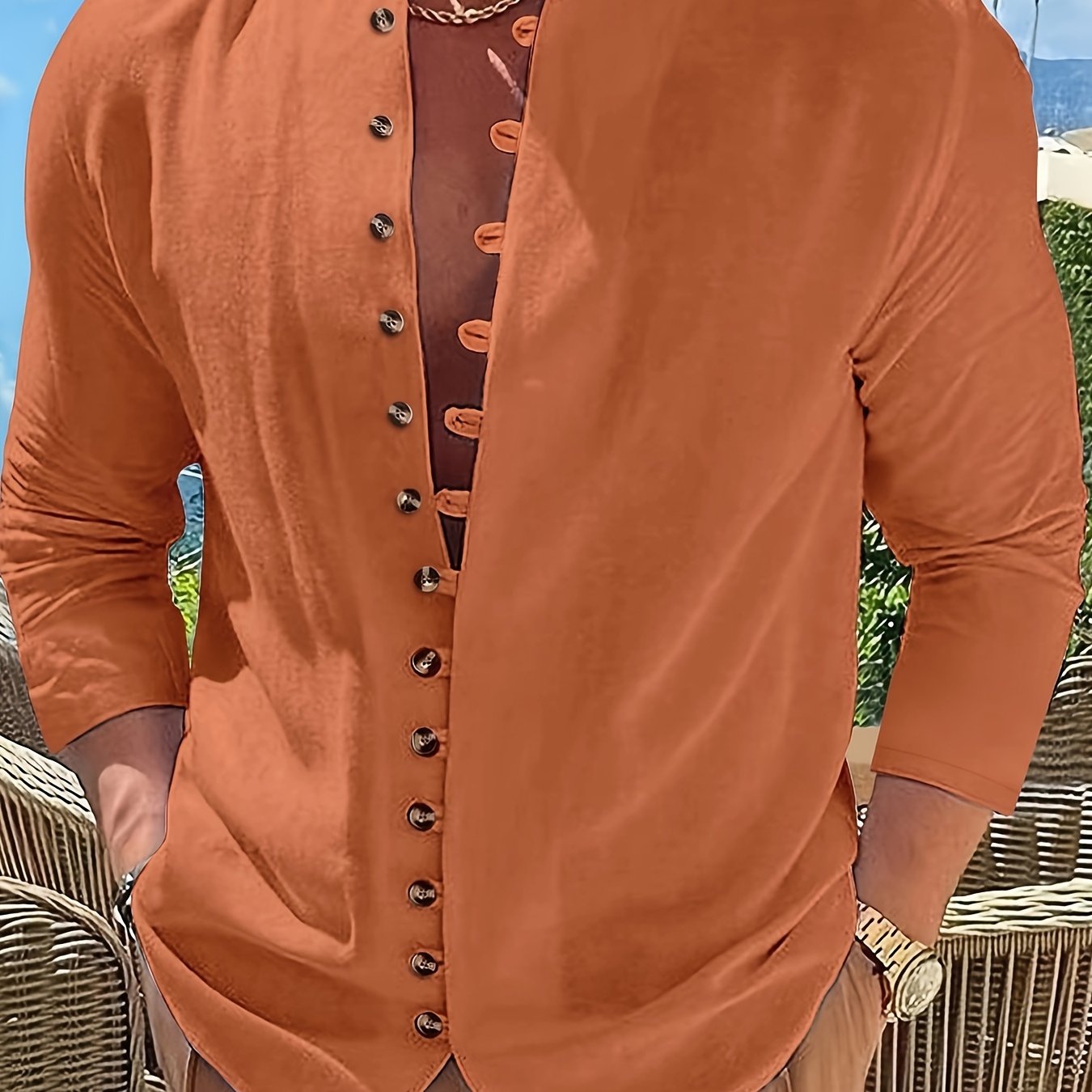 Haviron™ Camisa Retro para Hombre de Manga Larga y Corte Suelto