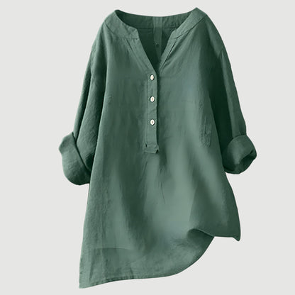 Gavienne™ Blusa femenina de lino ligera y cómoda