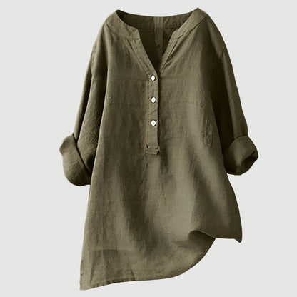Gavienne™ Blusa femenina de lino ligera y cómoda