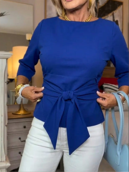 Darelle™ Blusa Suelta de Algodón para Mujer con Detalle de Amarre
